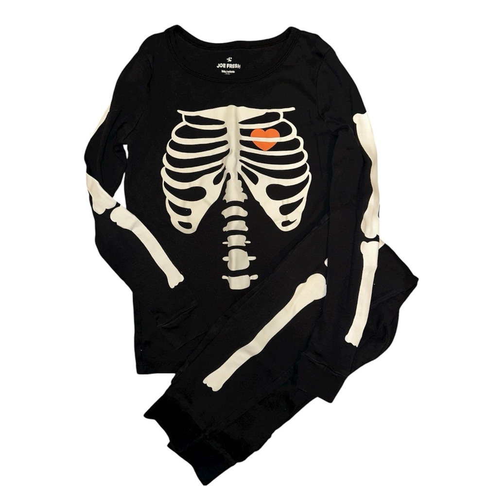 Glow in the Dark COTTON Skeleton Halloween Print Pajama Set